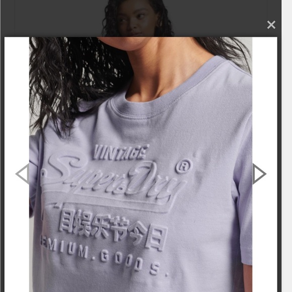 NEW Superdry Premium Goods Embossed Logo Graphic Tee T-shirt US 4 - Picture 2 of 10